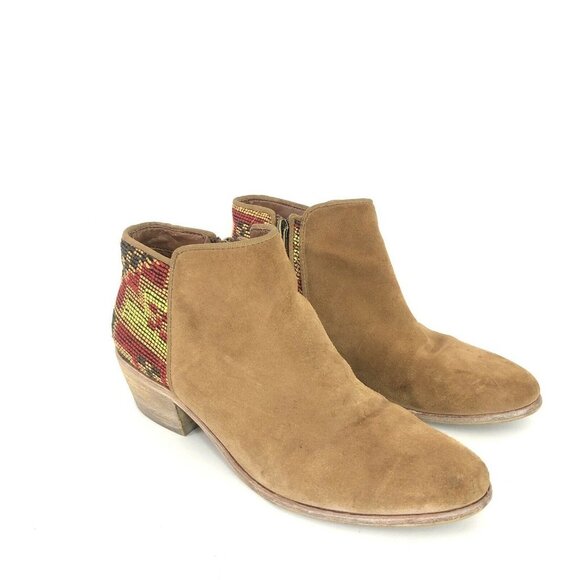 Sam Edelman Tan Putnam Embroidered Southwest Bootie - Picture 1 of 6